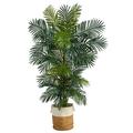 Nearly Natural 6.5 Golden Cane Bamboo Artificial Tree in Natural Jute Planter Green
