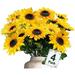 Limei 4 Bouquet 28 Heads Sunflowers Artificial Flowers Bulk Spring Decor Flowers Silk Sunflower Bouquet Arrangement for Vase Wedding Table Home Porch Indoor Outdoor Summer Decorations