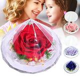 Rose Preserved Box Handmade Openable Portable Eternal Preserved Real Rose Flower Box for Mother s Day Purple Polyester P