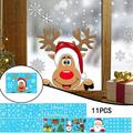 11PC Christmas Wall Stickers Double-sided Static Window Glass Stickers Xmas Deco Christmas Halloween Decoration Backpack Shower Curtain School Supplies Car Accessories Room Home Decor XYZ 6263