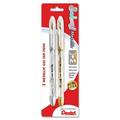 Pentel Arts Pentel Sunburst Metallic Color Permanent Gel Pens Medium Pen Point - 0.8 mm Pen Point Size - Refillable - Gold Silver Gel-based Ink - 2 / Pack