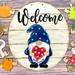 Big Sale!Easter Door Sign Home Welcome Wooden Hanging Round Pendant DIY Gnome Artificial Flower Garland Ornament Decoration Spring Gifts