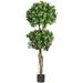 Nearly Natural 5.5 Eucalyptus Double Ball Topiary Silk Tree - Green