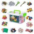 Andoer DIY Arts and Crafts Supplies Kit 2000+ Pieces Set Activity Craft Materials with Carrying Box Handmade Gift for Students School Kindergarten Home Craft Art Supplies