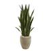 Nearly Natural Green 42 Green Sansevieria Artificial Plant in Sand Colored Planter