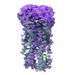 YUEHAO Artificial Flowers Orchid Wall Hanging Flowers Artificial Vine Flowers Violet Hanging Silk Garland Flower Basket Wisteria Home Decor Home Decoration