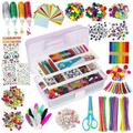Adifare Arts and Crafts Supplies for Kids Craft Art Supply Kit for Toddlers Over 1000 Pcs DIY Art Craft Sets Supplies Included Pipe Cleaners Pompoms Glue Clips Feather DIY Craft Supplies