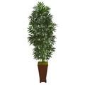 Nearly Natural 5.5 Bamboo Palm Artificial Plant in Decorative Planter Green