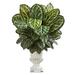 Nearly Natural Maranta Artificial Plant in White Urn