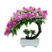 1Pc Artificial Flowers Artificial Plants Artificial Flowers Bonsai Artificial Hydrangea Flowers in Ceramic Vase Mini Potted Plant for Wedding Home Party Office Table Decor
