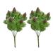 2 Bouquets Artificial Plant 7-pronged Easy to Care Plastic Fake Cedar Branches with Simulation Pine Cones for Home Green P