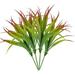 Sinhoon 4Pcs 16â€™â€™ Artificial Grass Plants Fake Grass Outdoor Plants Plastic UV Resistant Greenery Artificial Greenery Shrubs for Indoor Outside Window Garden Front Porch Home Decor (Orange)
