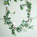 Efavormart 5 FT | Real Touch Green Eucalyptus Leaves Garland with White Natural Cotton Bolls For Wedding Events Decor