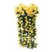 iOPQO Flowers Hanging Flowers Artificial Violet Flower Wall Wisteria Basket Hanging Garland Vine Flowers Silk Orchid Artificial & Flowers Room Decor