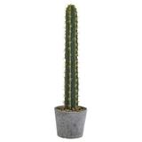 Nearly Natural 41 Cactus in Stone Planter Artificial Plant Green