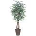 Vickerman TEX0260-RB 6 ft. Variegated Ficus Executive Round Brown Decorative Plant Green & White