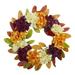 Northlight Hydrangeas and Leaves Twig Artificial Floral Wreath Orange 20-Inch