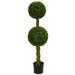 Nearly Natural 4ft. Boxwood Double Ball Artificial Topiary Tree with Woven Trunk UV Resistant