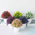 Windfall Artificial Flowers Realistic Simulated Plastic Artificial Potted Flower for Home Decor Shrubs Greenery Bushes Bouquet to Brighten up Your Home Kitchen Garden Indoor Outdoor Decor
