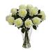 Nearly Natural Blooming Roses Artificial Flower Arrangement in White