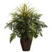 Nearly Natural 29in. Mixed Grass & Fern Artificial Plant with Planter Green