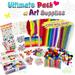 DIY Art Craft Kit Arts and Crafts Supplies for Kids with Craft Box for Toddlers Age 4 5 6 7 8 9 Kindergarten Homeschool Supplies Arts Set Christmas Crafts for Kids 1000 Pcs