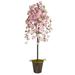 Nearly Natural 6ft. Cherry Blossom Artificial Tree in Decorative Metal Pail with Rope