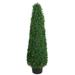 4 Pre-Lit Artificial Boxwood Cone Topiary Tree with Round Pot Clear Lights - 14