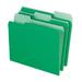 School Smart Smart Medium Weight Stock 1-3 Cut 2-Tone Reversible File Folder- Letter Green- Pack 100