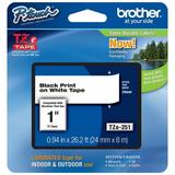 Genuine Brother 1 (24mm) Black on White TZe P-touch Tape for Brother PT-9800PCN PT9800PCN Label Maker