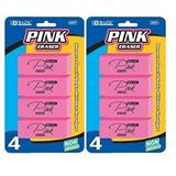 2 Pk BAZIC 4ct Pink Bevel Eraser