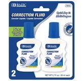 BAZIC Correction Fluid 20 ml Foam Brush White Out (2/Pack) 1-Pack