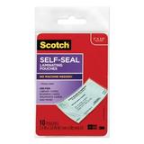 Self-Sealing Laminating Pouches 9 Mil 3.8 X 2.4 Gloss Clear 10/pack | Bundle of 2 Packs