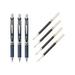 Pentel EnerGel Deluxe RTX Liquid Gel Ink Pen Set Kit Pack of 3 with 4 Refills (Navy Blue - 0.7mm)