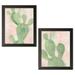 Gango Home Decor Shabby-Chic Cactus Panel I & II by Albena Hristova (Ready to Hang); Two 11x14in Black Framed Prints