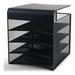 Safco Onyx Solid Top Horizontal With Hanging Metal Steel Desk Organizer In Black
