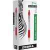 Zebra Pen Z-Grip Retractable Ballpoint Pens Medium Pen Point - 1 mm Pen Point Size - Retractable - Red - Clear Red Barrel - 12 / Dozen