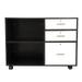 FCH Wood File Cabinet with 3 Drawer and 2 Open Shelves Office Storage Cabinet with Wheel Printer Stand 35.5 L x 15.7 W x 26 H