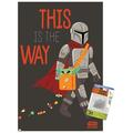 Star Wars: The Mandalorian - Mando Trick Or Treat Wall Poster with Pushpins 14.725 x 22.375