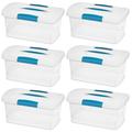 Sterilite Medium Nesting ShowOffs Stackable Small Storage Bin with Lid 6 Pack