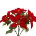 Okwish Artificial Poinsettia Bushes Silk Fabric Poinsettia Bushes Plants for Indoor Outdoor Xmas Christmas Tree Ornament Home Porch Red