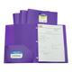 C-line Two-Pocket Heavyweight Poly Portfolio Folder with Prongs Purple (Set of 25 Folders)