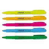 Pocket Highlighters Assorted Ink Colors Chisel Tip Assorted Barrel Colors 5/set | Bundle of 5 Sets