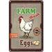 Original Retro Design Fresh Farm Eggs Tin Metal Sign Wall Decoration | Thick Tinplate Print Poster Wall Art for Farm/Kitchen/Agricultural Products Storeâ€¦