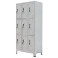 Festnight Locker Cabinet with 9 Compartments Steel 35.4 x17.7 x70.9 Gray