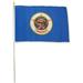 12x18 12 x18 Wholesale Lot of 3 State of Minnesota Stick Flag 30 Wooden Staff