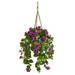 Nearly Natural 28 Plastic/Polyester Bougainvillea Artificial Plant in Basket Purple