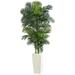 Nearly Natural Golden Cane Palm Artificial Tree in White Tower Planter