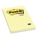 Post-it Notes Original Lined Notepads 100 - 4 x 6 - Rectangle - 100 Sheets per Pad - Ruled - Canary Yellow - Paper - Self-adhesive Repositionable - 12 / Pack