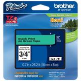 Genuine Brother 3/4 (18mm) Black on Green TZe P-touch Tape for Brother PT-7600 PT7600 Label Maker